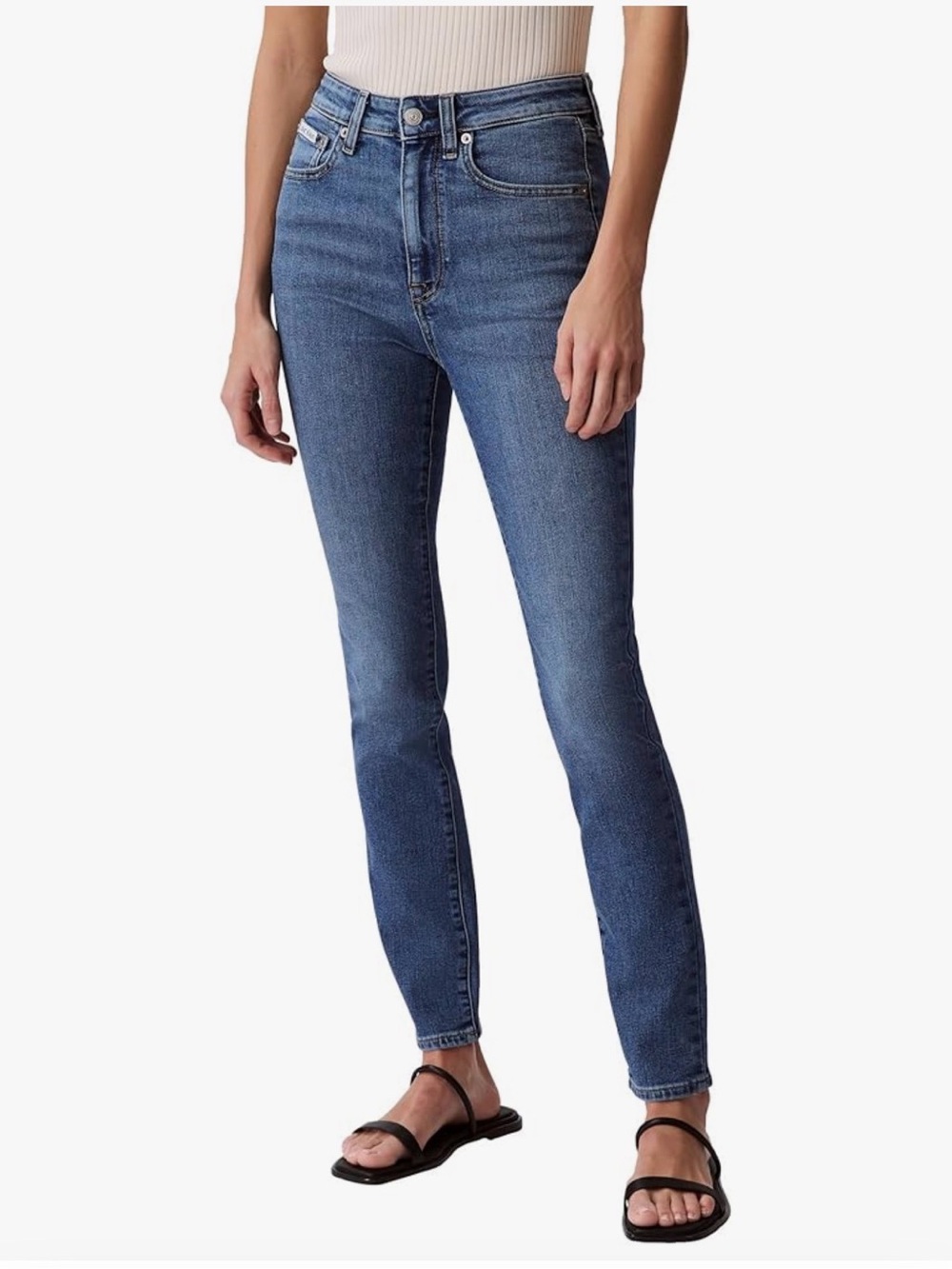 Calvin Klein Women's Skinny Jeans in Mid Blue Wash